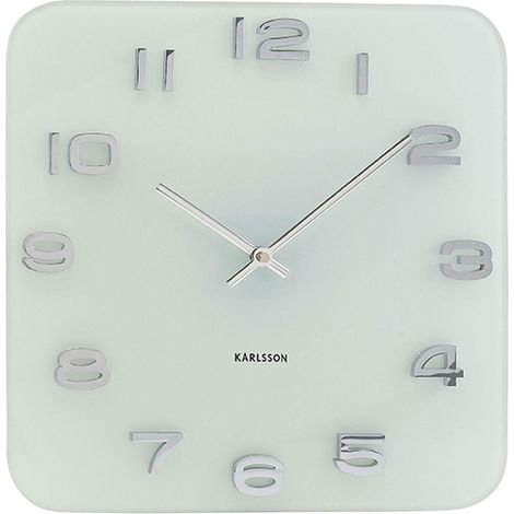 Vintage Pendule Murale Verre Blanc 4,2 x 35 x 35 cm (1/3)