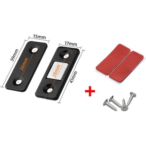 Latch Magnetique En Acier Inoxydable 304 - Ferme-Porte Pour Armoire Tiroir Placard - Montage Adhésif Ou Visé - Lot De 1 (1/5)