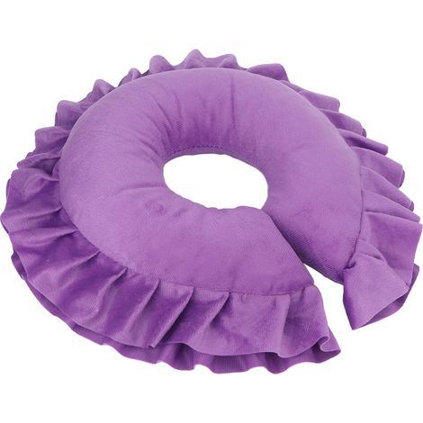 Coussin de soutien cervical en forme de U, oreiller de table et de lit souple pour le visage, idéal pour les salons de beauté, les spas et les massages (violet) (1/5)