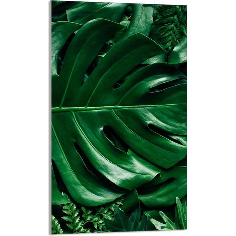 TAGLIERE IN VETRO 30x52 Monstera (1/5)