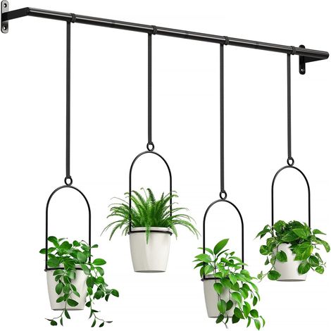 Lot de 4 pots de fleurs suspendus avec pots de fleurs en mélamine pour intérieur et extérieur (1/5)