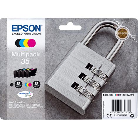 Epson Padlock C13T35864020 cartucho de tinta 1 pieza(s) Original Rendimiento estándar Negro, Cian, Magenta, Amarillo