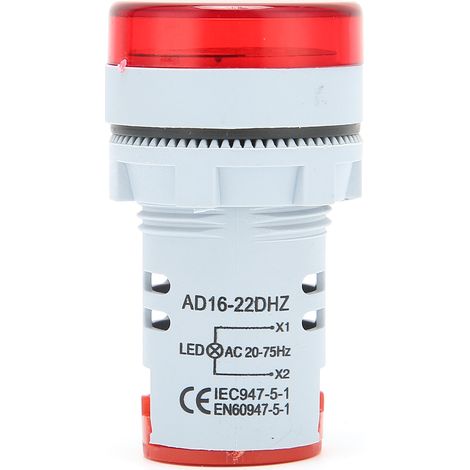 AD16-22DHZ Fréquencemètre 2075 Hz, panneau lumineux indicateur de fréquence, moniteur rouge (1/5)
