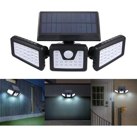 Lampe Solaire Extérieure, Tomshine Lumière Solaire avec Détecteur de Mouvement 2200mAh 800LM angle de 360°, éclairage mural d'extérieur pour garage, jardin, porte d'entrée (1/5)
