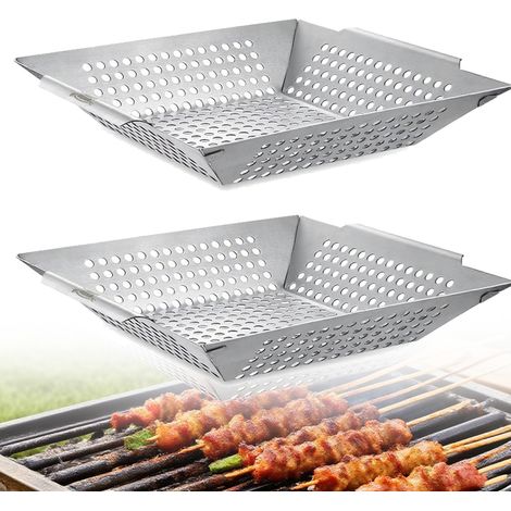 paniers à grillades cuisson de brochettes légumes universels lavables au lave vaisselle 2 petits formats (1/5)