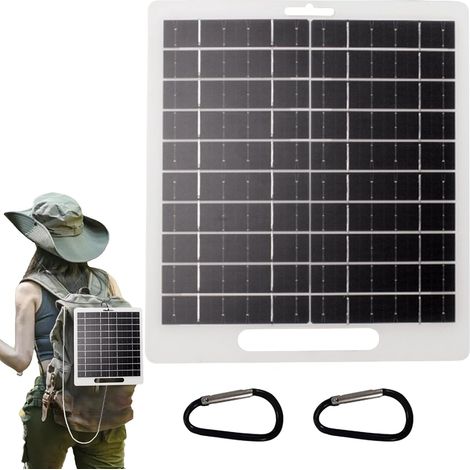 Panneau solaire pour chargement d'appareils - Chargeur solaire portable avec ports USB et DC multi-appareils, Très efficace pour laptops et téléphones, Tension réglable, Idéal pour randonnée