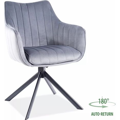 Chaise pivotante velours gris métal noir Swop (1/5)