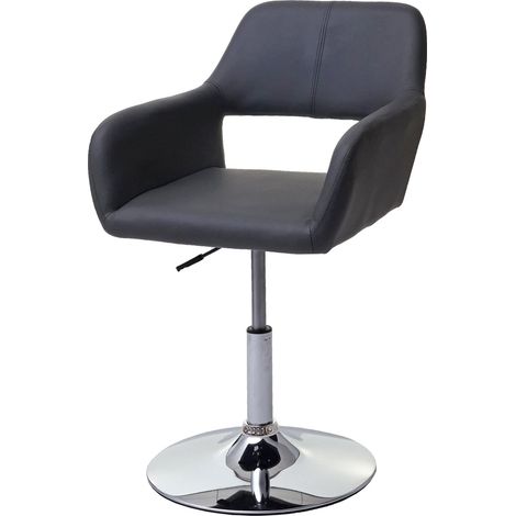 Esszimmerstuhl HHG-926 III, Stuhl Küchenstuhl, Retro 50er Jahre, Kunstleder grau, Chromfuß