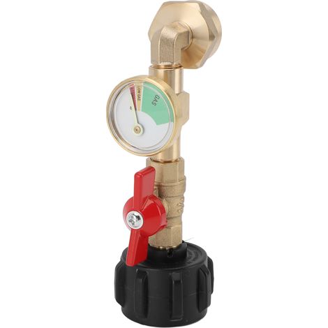 Adaptateur Recharge Gaz avec Manomètre Connecteur en Cuivre pour Bouteilles 1lb depuis Tank 20lb Compatible QCC1 C3H8 (1/5)