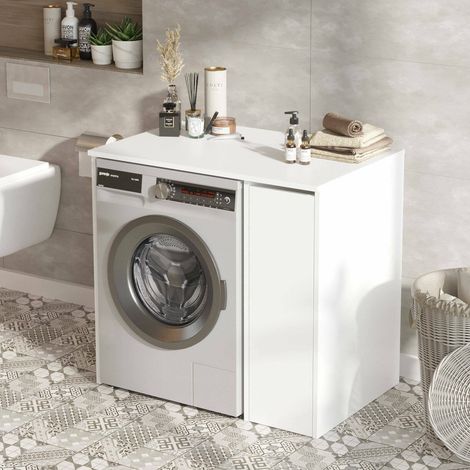 Mueble bajo fregadero Emile, apertura y cierre deslizantes, una puerta, 94x60x88h cm Blanco (1/5)