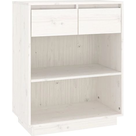Armoire console moderne avec réparations espace de rangement 60 x 34 x 75 cm en bois de pin blanc (1/5)