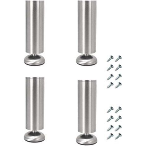 Pair Set mit 4 verstellbaren Möbelfüßen aus Edelstahl, 25 cm dick, für TV-Ständer und Sofas