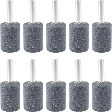 Lot de 10 - Meule Cylindrique - Corindon - Polissage et Meulage de Forets et Métaux - Usage Professionnel et Bricolage - Gris - 6x20x26mm (1/5)