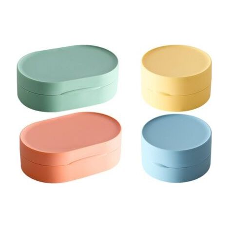 Boîte à savon de voyage 4 pièces, porte savon solide et étanche pour randonnée, douche, salle de bain, salle de sport (1/5)