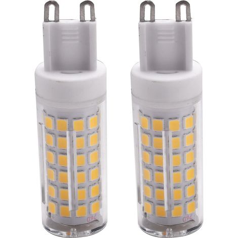 Ampoules LED G9 10 W, 100 LED type maïs, en céramique, sans scintillement, grand angle de diffusion, lot de 2, lumière naturelle (1/5)