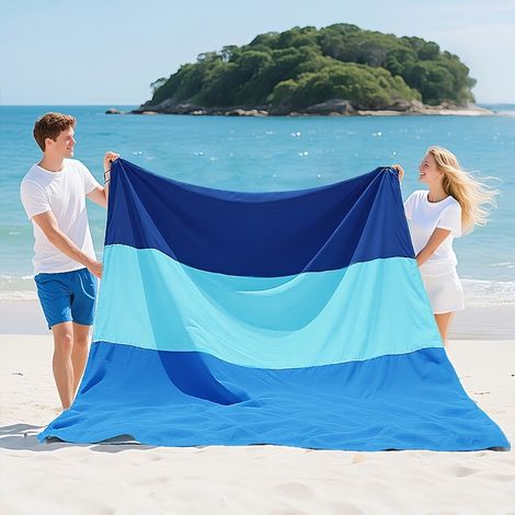 Extra Large Lightweight Sand-Proof Beach Mat for 4-7 People, Ideal for Beach Trips, Camping, And Hiking (1/5)