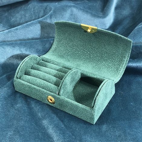 Boîte De Rangement Pour Ornements - Boîte À Bijoux En Velours Avec Arche - Portable Et Compacte - 1 Pièce (1/5)