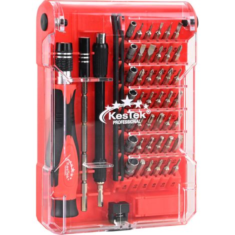 KesTek Feinmechanik Schraubendreher Set Bitsatz Reparaturset Werkzeug 45tlg CrV