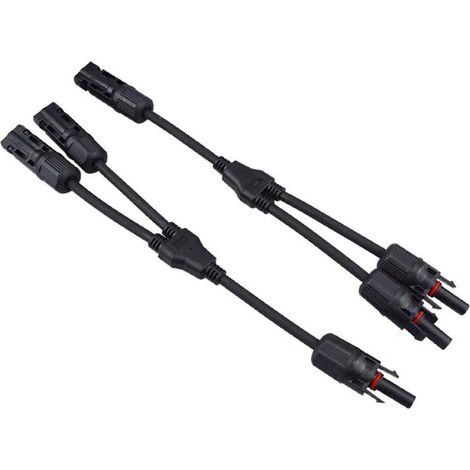 1 Paire Professionnel MC4 Solaire Panneau Câble Connecteur, MC4 Y Branche Connecteur MFF/FMM (1/4)