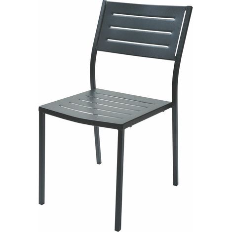 Dorio  Grigio antracite sedia seduta giardino metallo acciaio interno esterno bar ristorante hotel mare made in Italy (1/3)