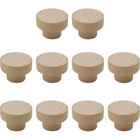 Boutons de placard ronds en bois brut pour placard, tiroir, fabriqués en matériaux de haute qualité, durables et pratiques (1/5)