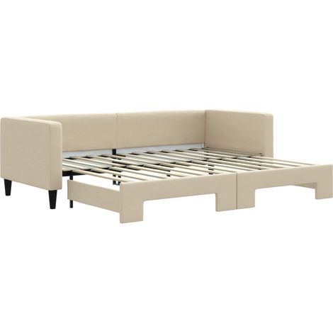 Maison Exclusive - Divano Letto con Letto Estraibile Crema 80x200 cm Tessuto