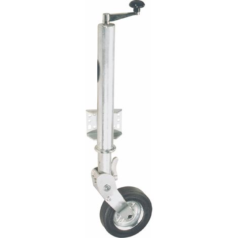 Lem Select – Roue jockey légère basculante 60 mm – Platine de fixation à visser – Charge maximale 400 kg – Support tubes acier galvanisé Ø 60 mm (1/5)