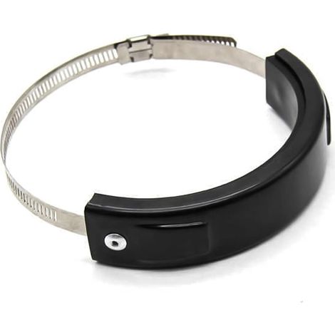 Protecteur d'échappement de moto 100mm-160mm ovale peut couvrir le couvercle de protection d'échappement rond, noir (1/5)