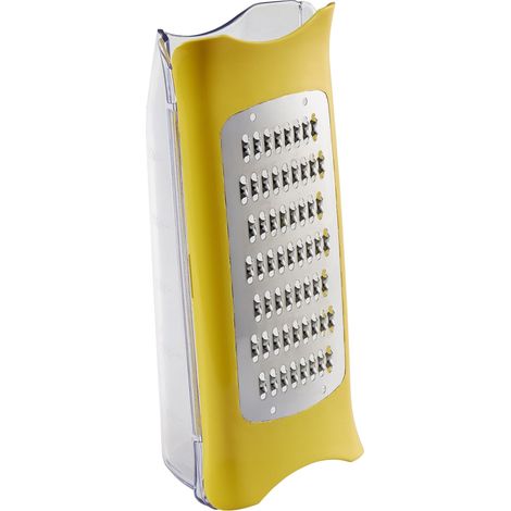 Moulinex K0870414 - Grattugia Multiuso, Fresh Kitchen, con Contenitore, in Acciaio Inox, Giallo