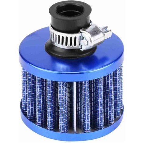 Pair Kit de filtre d'admission d'air froid universel pour voiture de 12 mm, couvercle de ventilation de carter, reniflard bleu (1/4)
