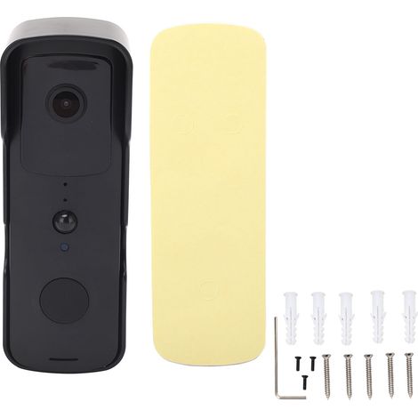 Sonnette vidéo WiFi 1080P, interphone visuel avec vision nocturne, détection de mouvement et audio bidirectionnel, compatible Tuya. (1/5)
