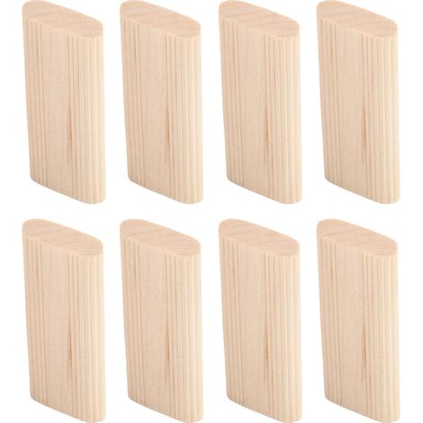 100 chevilles en bois de hêtre rainurées de 8 x 22 x 50 mm pour l'assemblage de meubles et la fabrication d'armoires. (1/5)