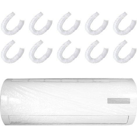 Packung mit 10 Klimaanlagenabdeckungen, Schutzfolie für Mini-Split-Klimaanlagen, wasserdicht und transparent (1/5)