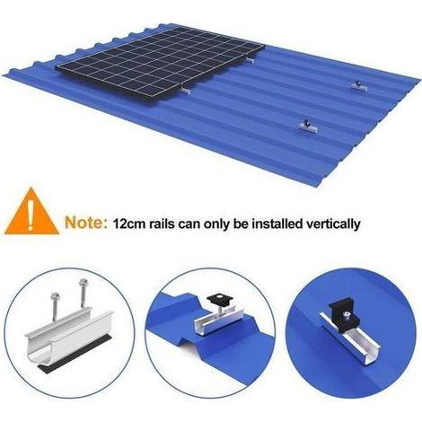 Verstellbare Solarmodulhalterung (30–35 mm), Photovoltaik-Installationsset für Balkone, Doppel-Solarmodulhalterung inklusive Schrauben und Muttern (1/5)