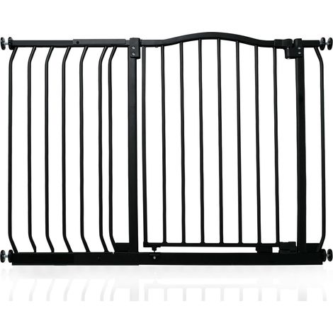 Safetots Barrière De Sécurité Supérieure Avec Design Courbé, Barrière De Sécurité À Pression, 107cm - 116cm, Noir Mat (1/5)