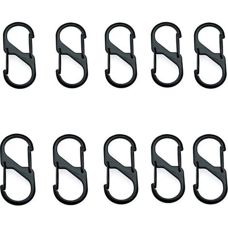 Mousqueton en forme de S – Lot de 10 pièces en métal résistant, 18 × 40 mm, pour accrochage sécurisé et polyvalent (1/5)
