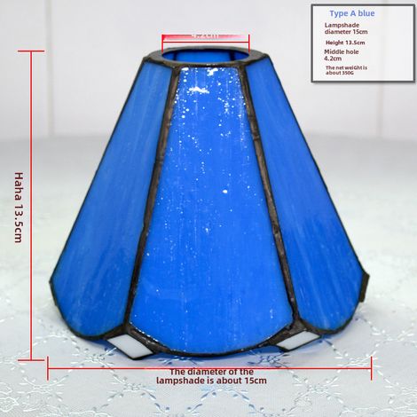Paralumi in vetro colorato all'ingrosso, accessori per lampadari e ventilatori da soffitto, manuale di saldatura, materiali per paralumi, portalampada E27 (blu) (1/5)
