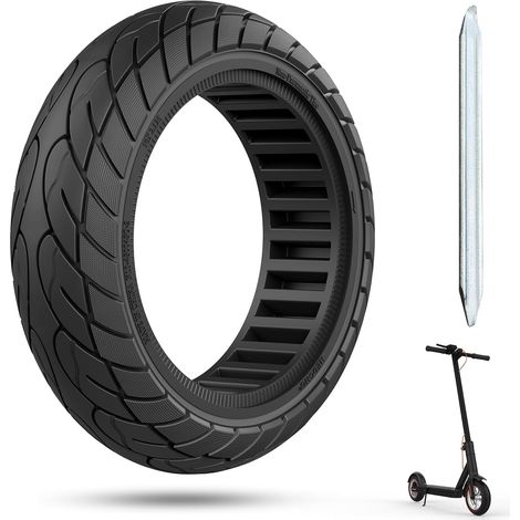 Pneu Plein 10x2,125 pour Xiaomi M365/Pro/Pro 2 Trottinette Electrique,Anti Dérapant Anti Crevaison Increvable Solide 10 Pouces Avant/Arrière (1/5)