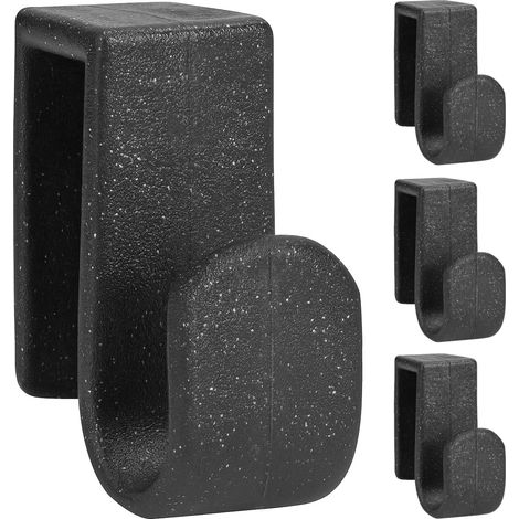 Primpol Percha, gancho, soporte para radiador, 4 piezas. Negro.