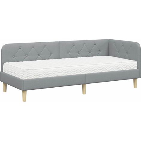 Maison Exclusive - Cornice del letto ad angolo Grigio chiaro 80 x 200 cm Tessuto