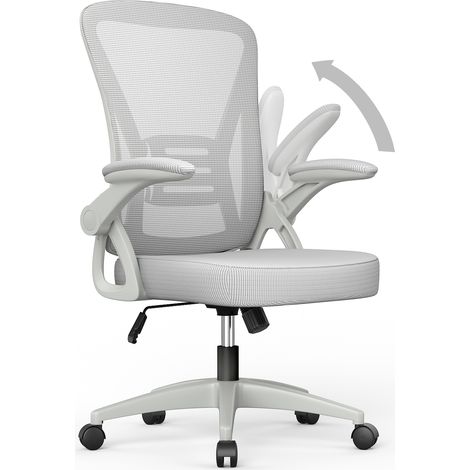 Xhomrattan Bürostuhl, ergonomischer Stuhl mit Rollen, höhenverstellbar, Lendenwirbelstütze, verstellbare Rückenlehne, max. Belastbarkeit 150 kg, Grau