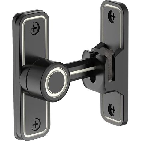 Loquets de Porte Robustes à 90 DegréS à Angle Droit Serrure de Porte de Grange Verrou de Porte Coulissante Antivol pour Jardin Noir (1/5)