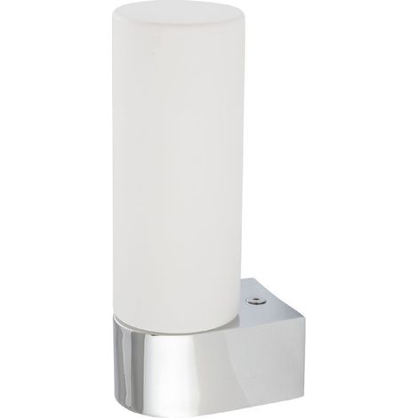 Wandlampe innen IP44 Aluminium Glas H: 16.5 cm Chrom Weiß G9 Modern Badleuchte