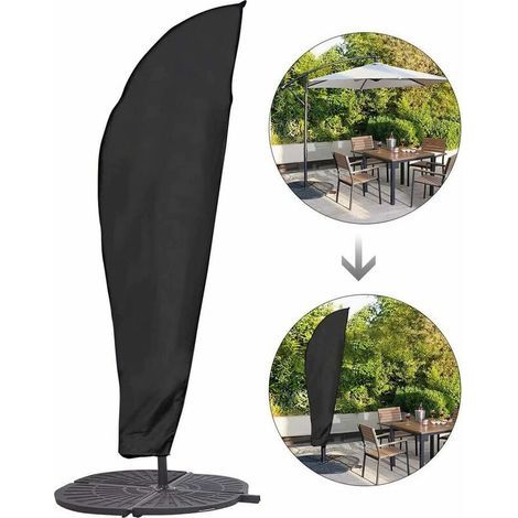 Parasol Accessory: Protective cover for parasol with pole and 280cm cantilever parasol. Large parasol. Protection against weather, UV rays, and wind. Outdoor use for cantilever parasols. (1/5)
