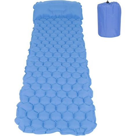 Matelas Gonflable - Nylon 40D TPU - 191 x 58 x 6 cm - Pour Camping Randonnée Plage - Bleu Paon - 1 Pièce (1/5)
