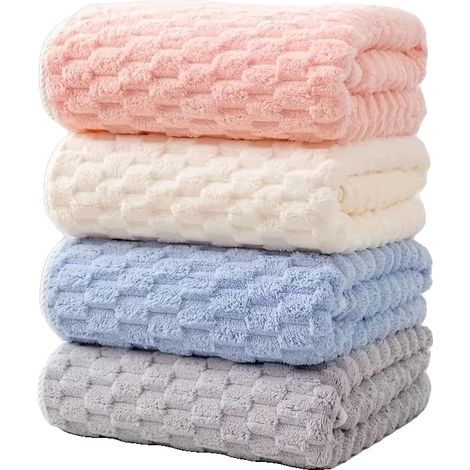 Toallas de baño, ultrasuaves y cómodas, altamente absorbentes, juego de 4 piezas en varios colores, 70x140cm-c (1/2)