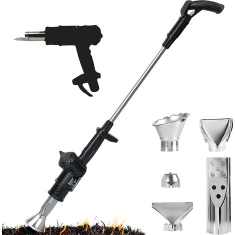 3-in-1 Electric Weed Burner with Heat Blower - Flow Rate 500L/min with 5 Nozzles - For Weed Removal, Roofing Work and Defrosting