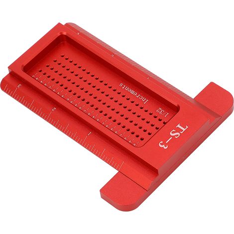 Règle de traçage en T pour le travail du bois, outil de marquage en alliage d'aluminium, jauge de positionnement des trous pour projets de bricolage