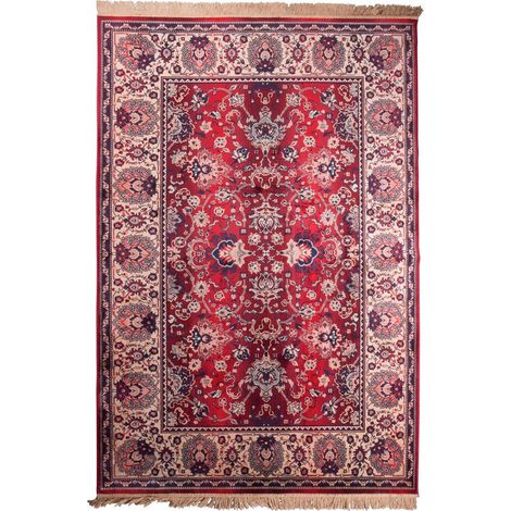 Tapis vintage 170x240 cm en tissu rouge - BUD