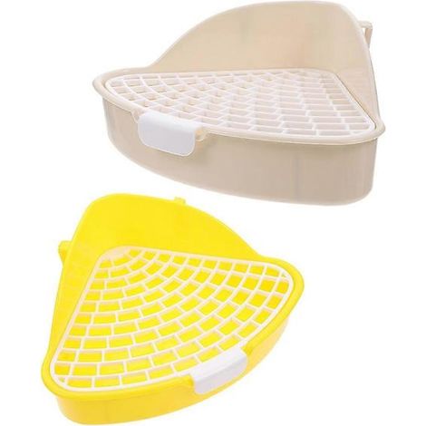 Bac à litière en plastique pour petits animaux, idéal pour les lapins (lot de 2). (1/5)